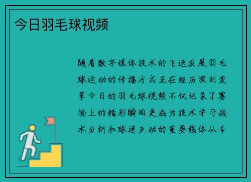 今日羽毛球视频